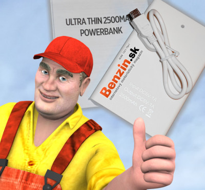 Vyhrajte externú batériu Ultra Thin 2500MAh Powerbank