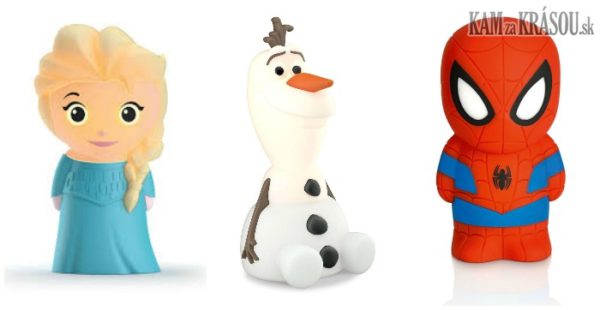 Hrajte o 3 svietidlá Philips SoftPal - s motívom z rozprávok Frozen a Spiderman