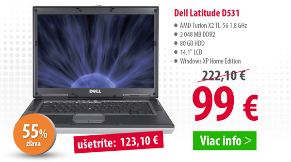 Notebook Dell pod 100 € opäť skladom