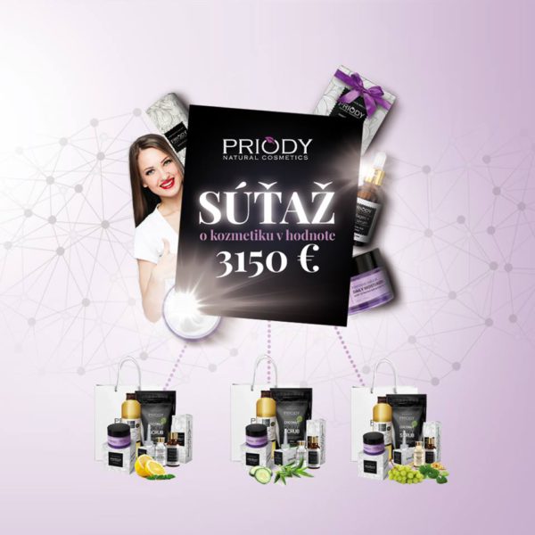 Súťaž o skvelú prírodnú kozmetiku PRIODY v celkovej hodnote 3.150€
