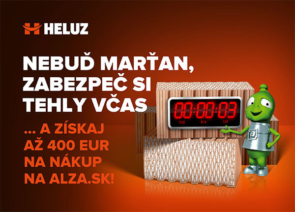 Za nákup tehál HELUZ až 400 EUR na útratu v e-shope Alza.sk