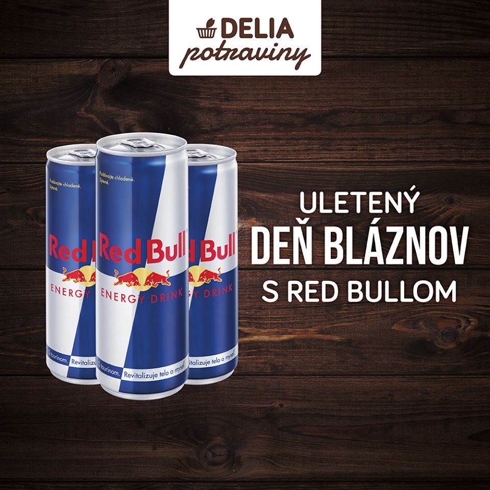 Hrajte o balíček Red Bullov s potravinami DELIA