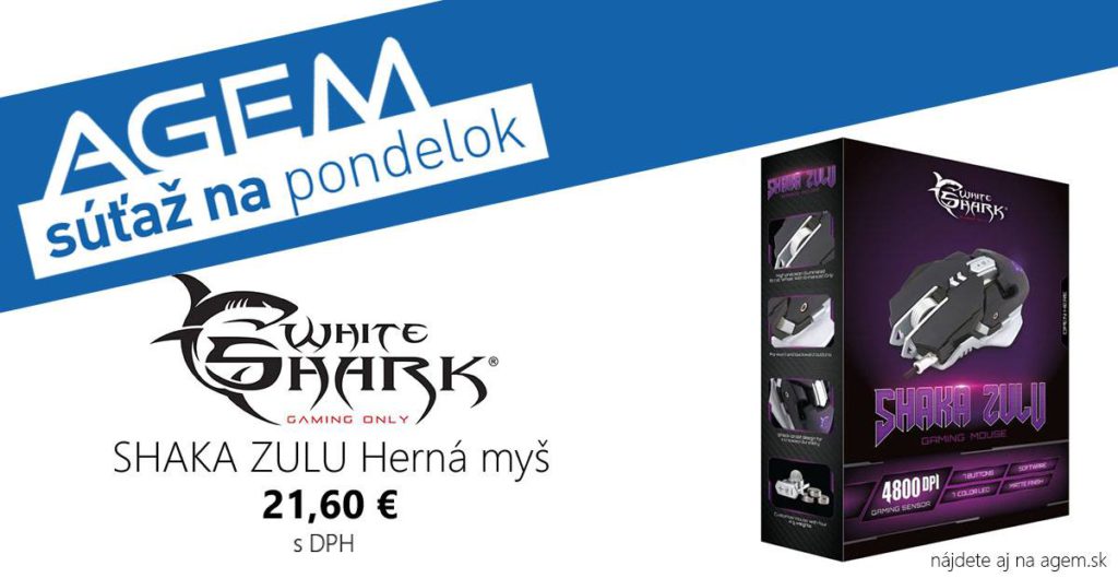 Súťaž o hernú myš White Shark SHAKA ZULU GM-5001