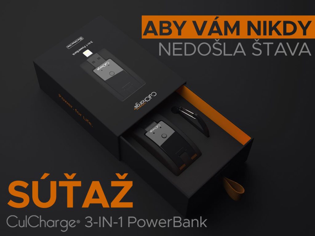 Vyhraj powerbank CulCharge 3in1 aby ti nikdy nedošla šťava