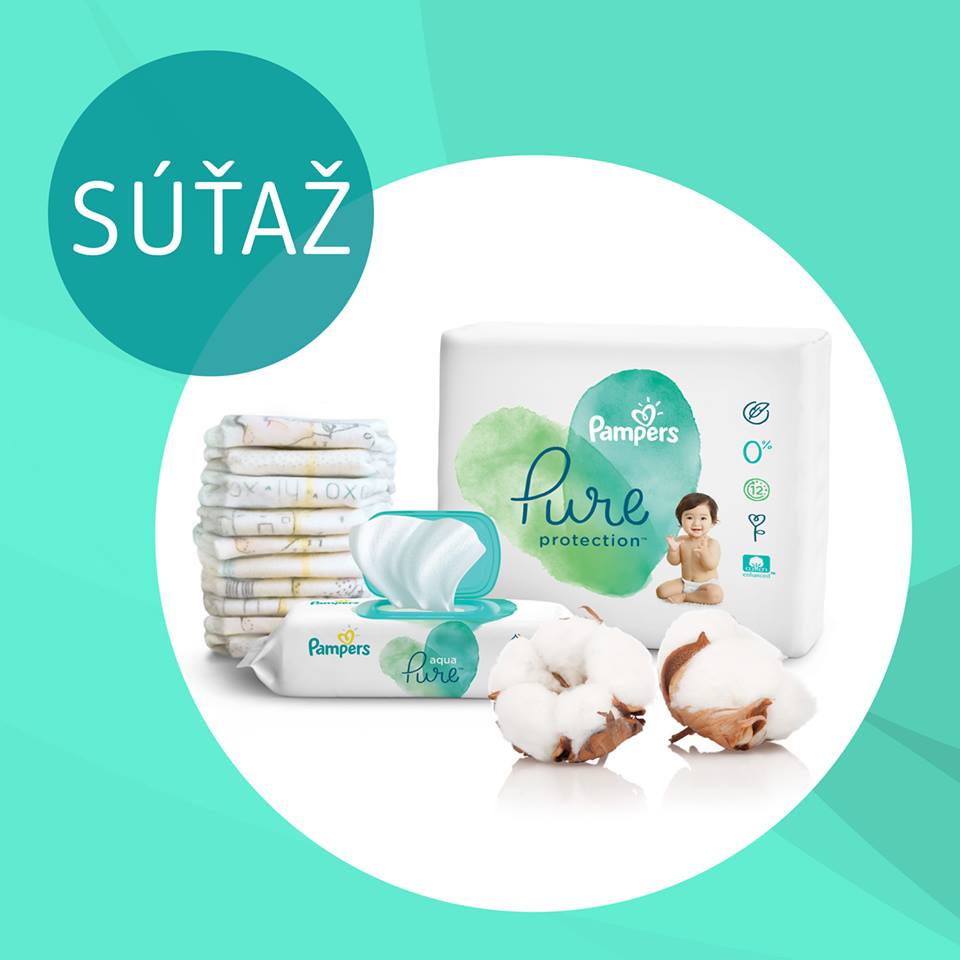 Súťaž o 10x Pampers Pure a trojbalenie utierok Pampers Aqua Pure