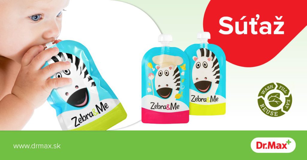 Súťaž s Dr.Max a Zebra&Me o 15 dvojbalení plniteľných kapsičiek pre deti s vlastným jedlom