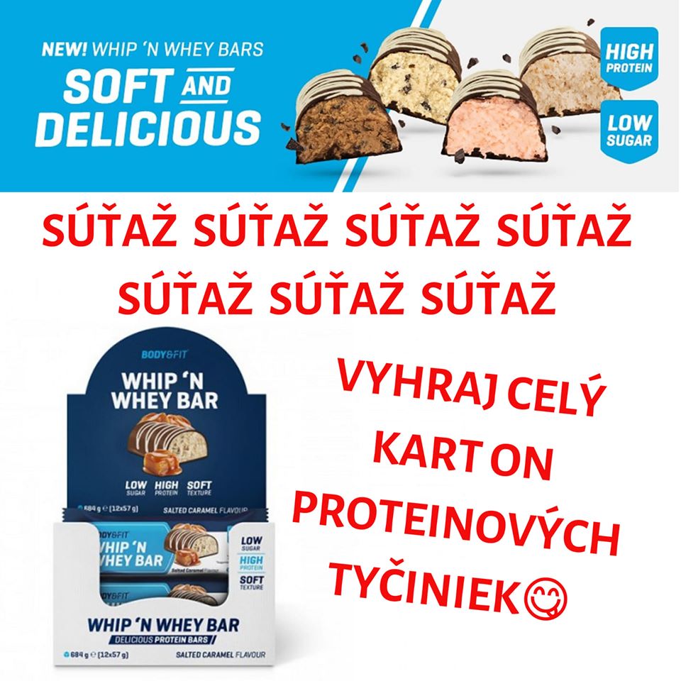 Súťaž o kartón proteínových tyčiniek Whip&Whey Bar