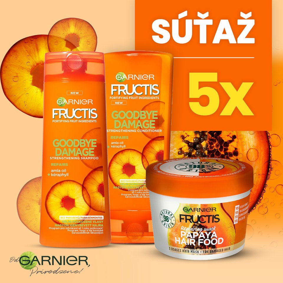 Súťaž o 5 balení obsahujúcich Fructis Goodbye Damage