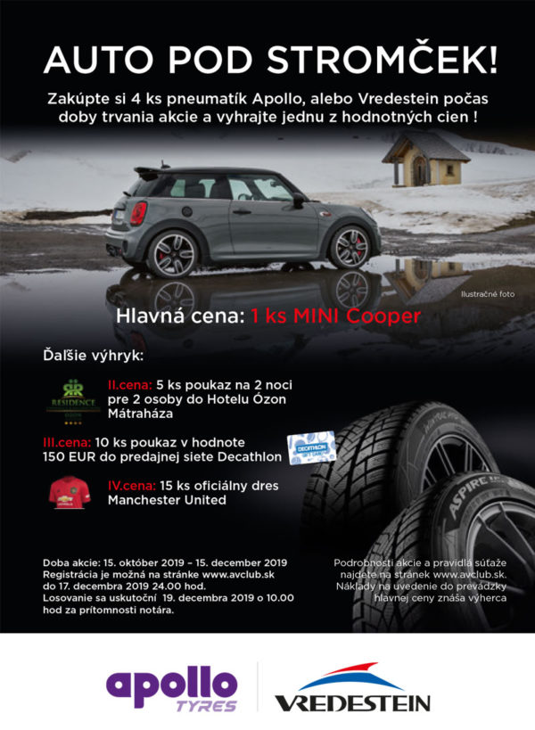 Kúpte si 4 pneumatiky a vyhrajte MINI Cooper