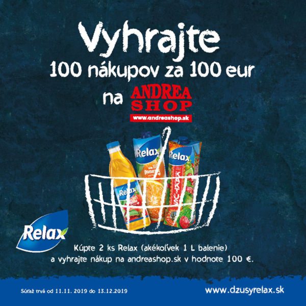 Vyhrajte 100 nákupov za 100 eur na andreashop.sk