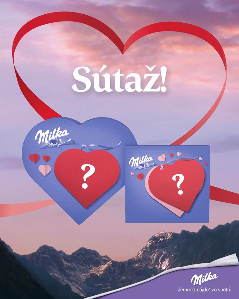Súťaž o valentínsky Milka balíček s pralinkami a zamilovanými ponožkami