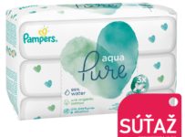 Súťaž o vlhčené obrúsky Pampers baby wipes PURE Aqua
