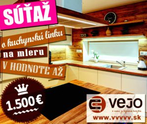 Súťaž o dizajnovú kuchynskú linku na mieru v hodnote 1000 €