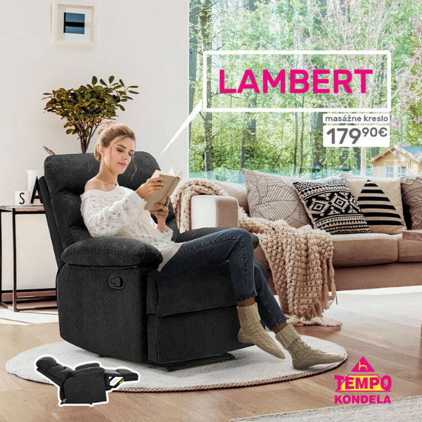 Súťaž o masážne polohovacie kreslo LAMBERT v hodnote 179,90 €!
