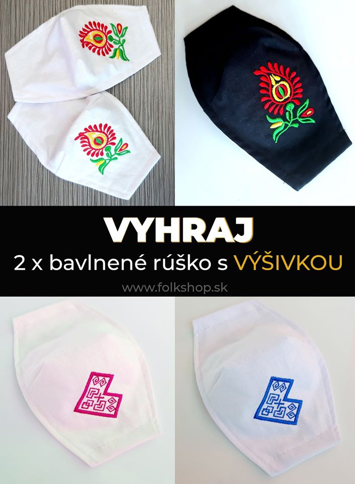 Vyhrajte dve bavlnené dvojvrstvové rúška s výšivkou