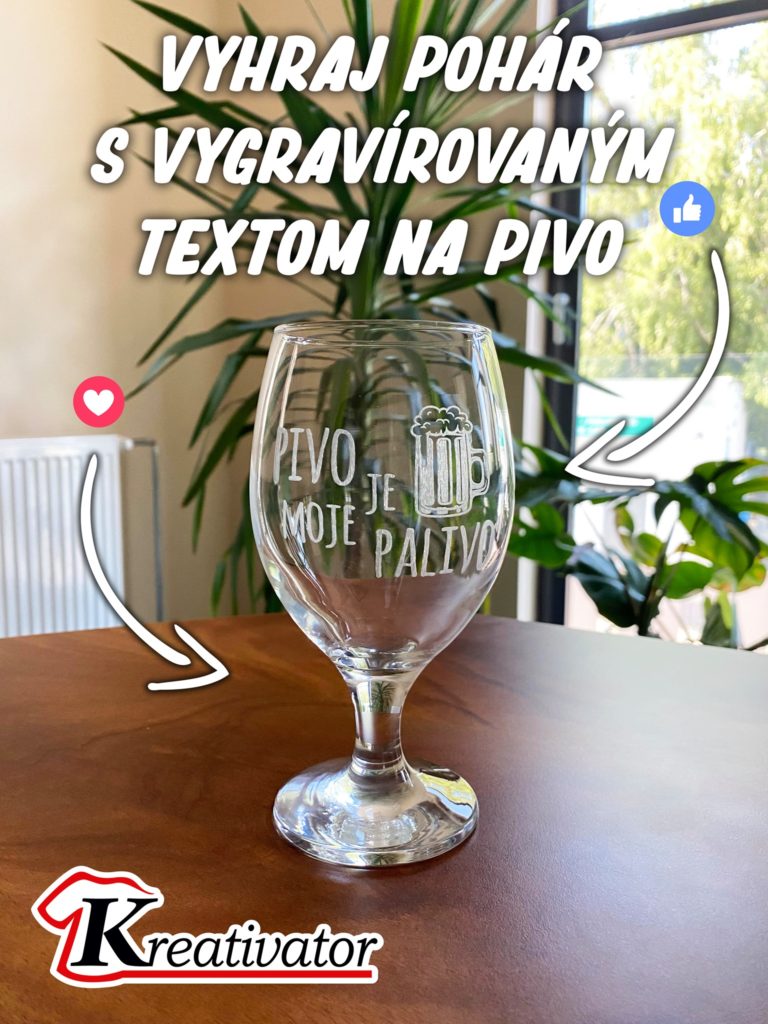 Súťaž o pivový pohár s vygravírovaným textom