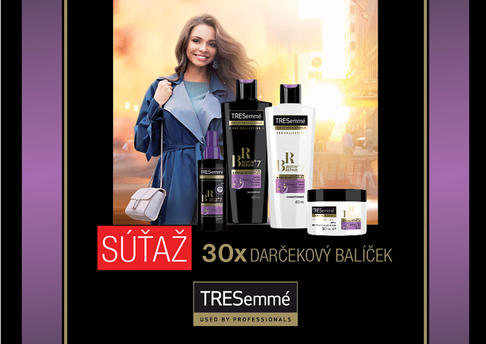 Súťaž o 30x darčekový balíček prémiovej vlasovej kozmetiky od TRESemmé