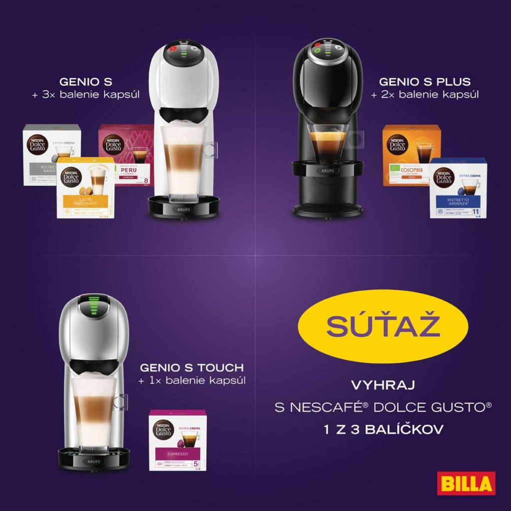 Súťaž o kávovary Dolce Gusto Genio S a balenia kapsúl