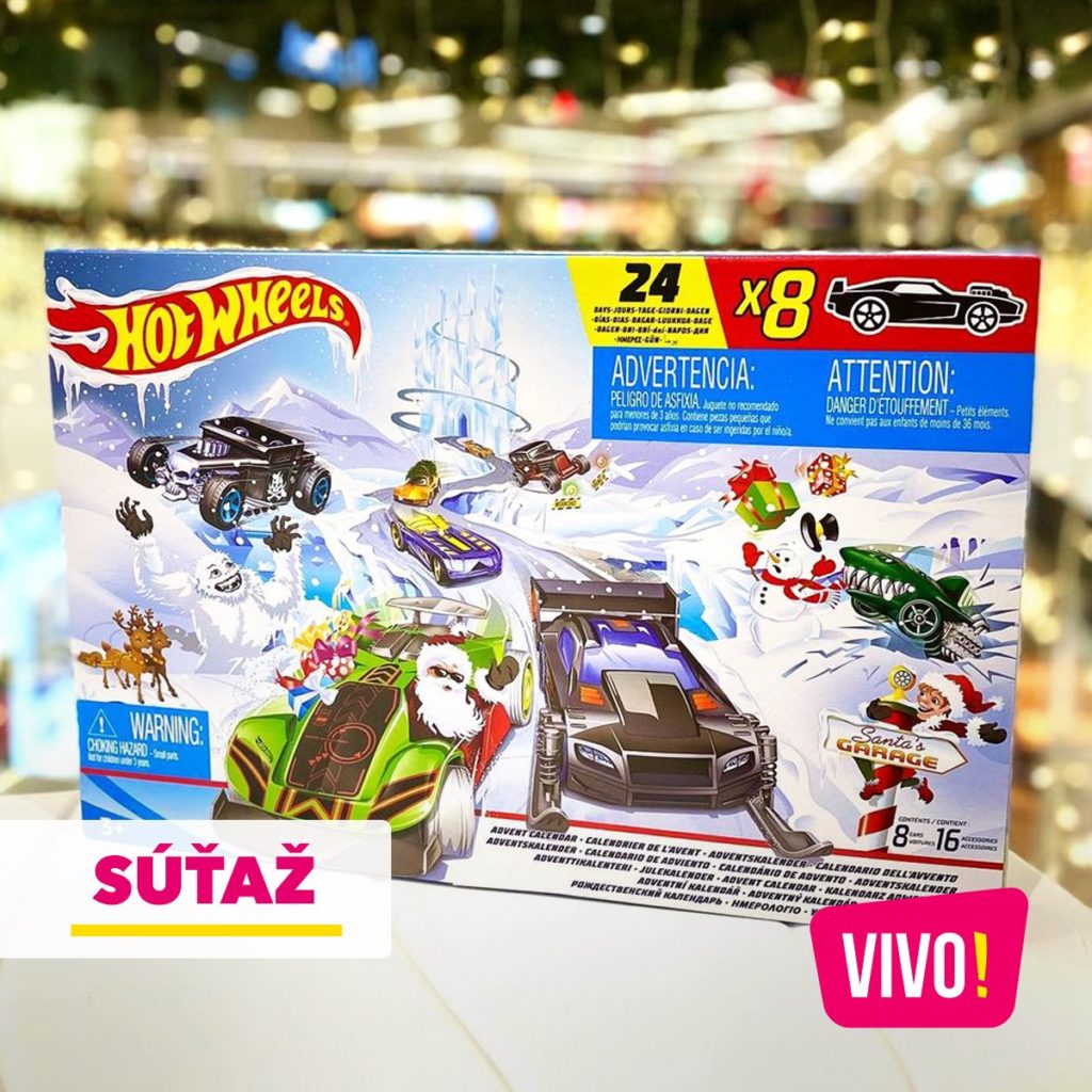 Súťaž o adventný kalendár plný autíčok Hot Wheels