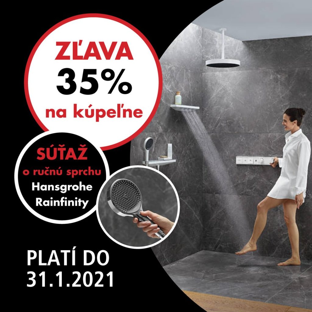 Súťaž o sprchovú hlavicu Hansgrohe Rainfinity 130 3jet v hodnote 100€