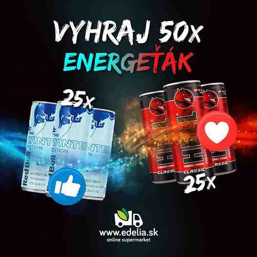 Vyhraj 50x energeťák