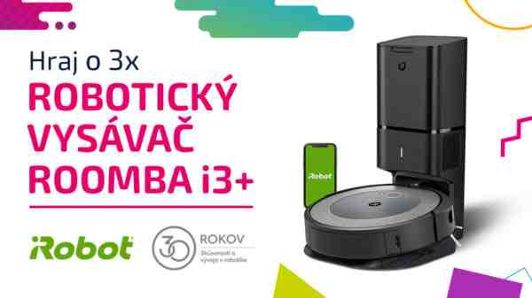 Súťaž o 3x robotický vysávač iRobot Roomba i3+