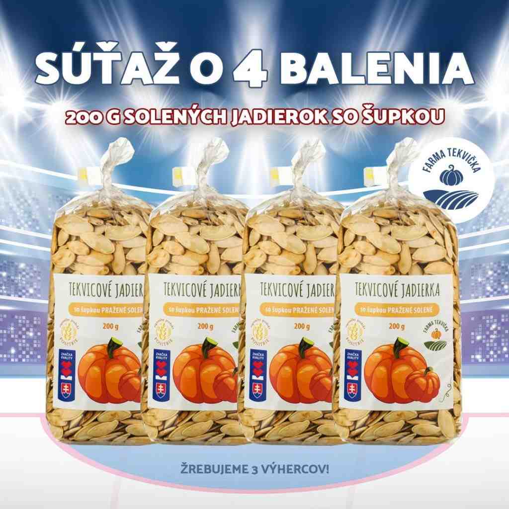 Súťaž o 4 balenia solených jadierok so šupkou