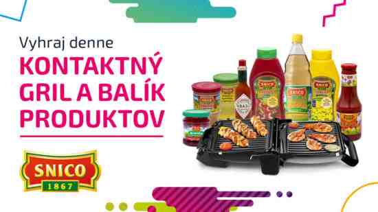 Súťaž o 5x kontaktný gril + balík produktov SNICO v hodnote 100 €