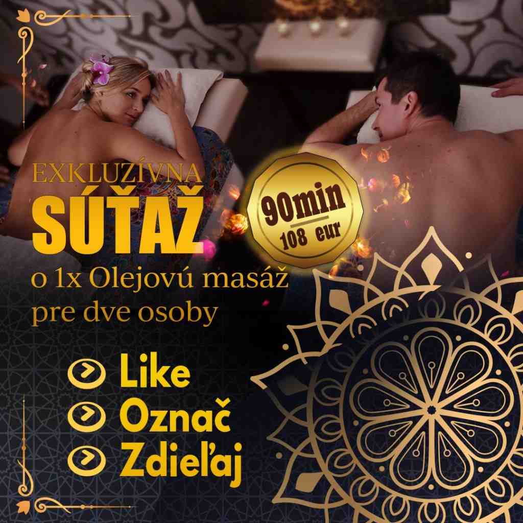 Súťaž o olejovú masáž pre dve osoby v trvaní 90 minút