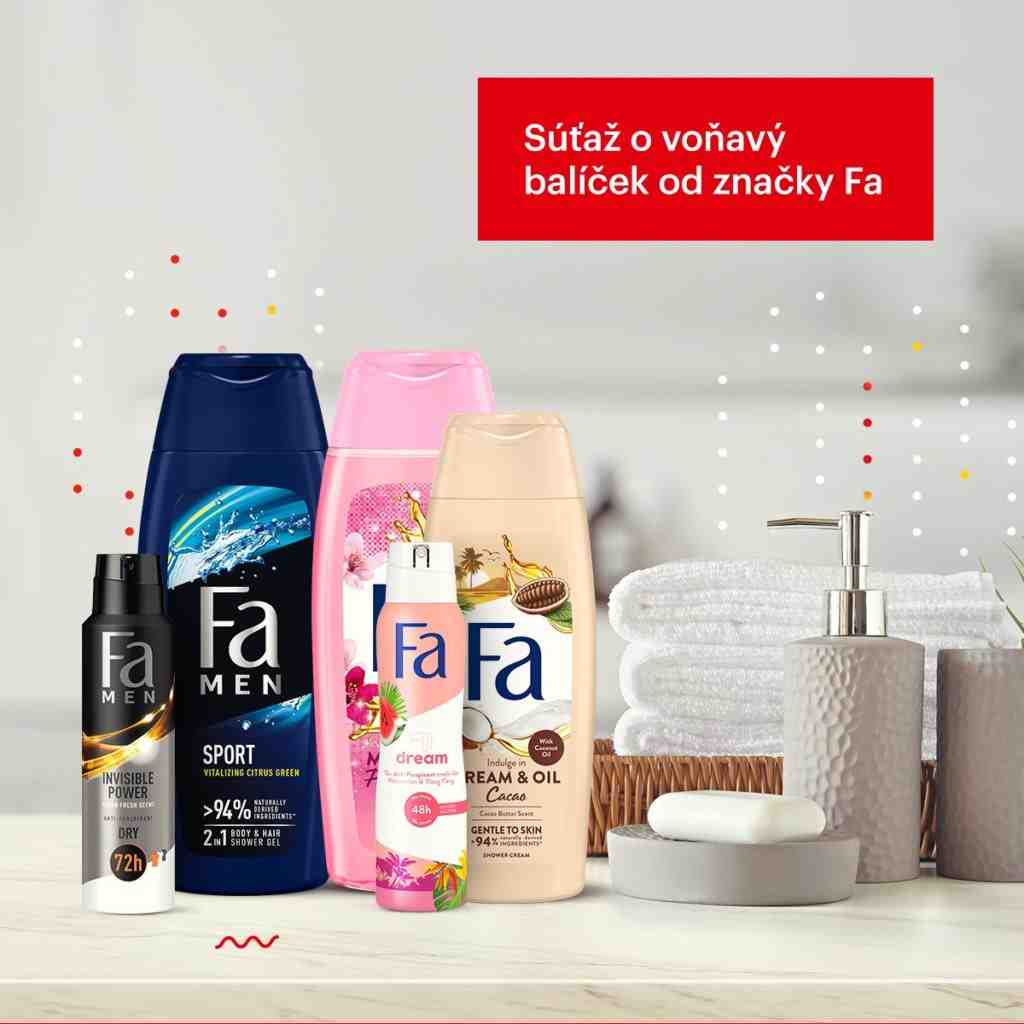 Súťaž o voňavý balíček produktov značky Fa