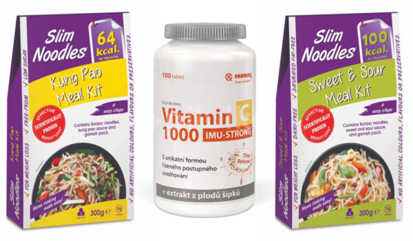 Súťaž o balíček Slim Pasta s hotovými jedlami a výživový doplnok FARMAX Vitamín C