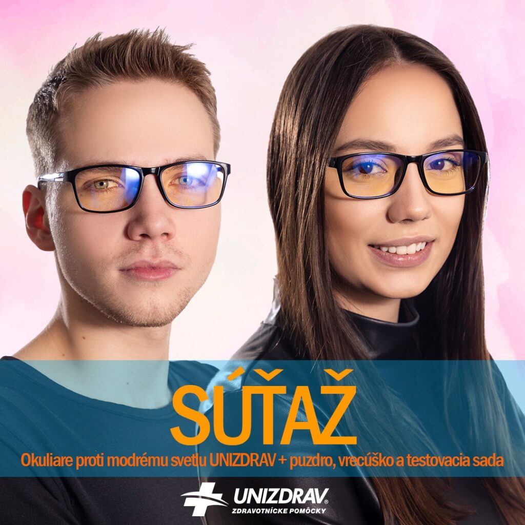 Súťaž o okuliare proti modrému svetlu UNIZDRAV + puzdro, vrecúško