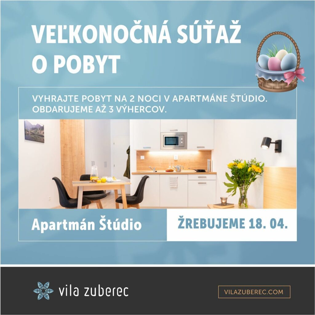 Súťaž o pobyt na 2 noci v apartmáne Štúdio vo Vila Zuberec