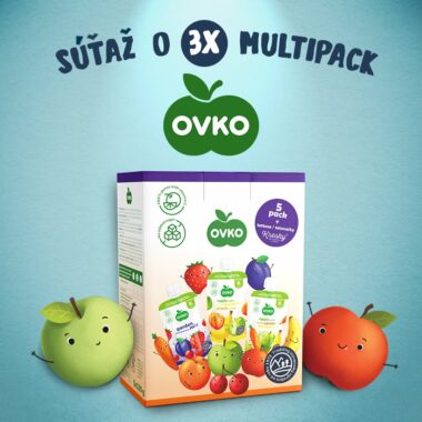 Súťaž o OVKO Multipack, 5 x 120 g detskej výživy v kapsičkách + darček