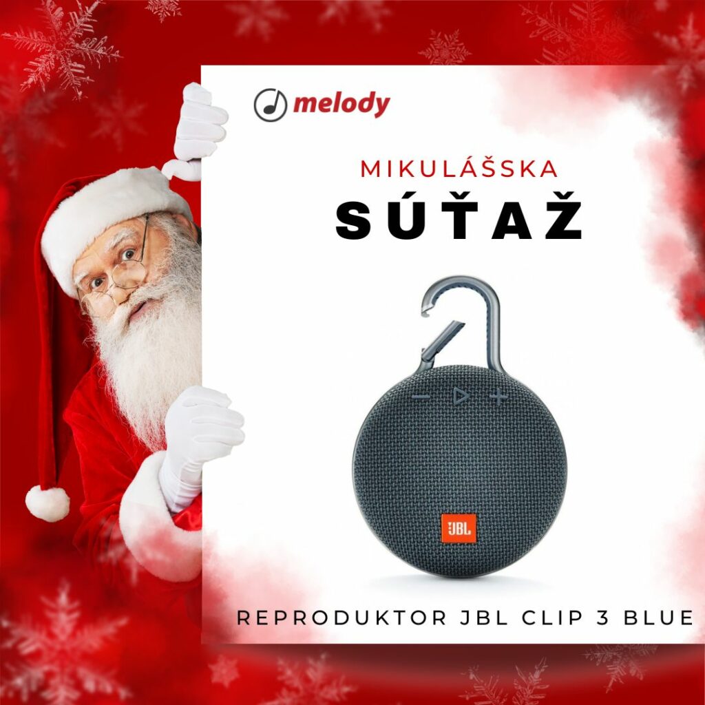 Mikulášska súťaž o vodeodolný prenosný Bluetooth reproduktor JBL CLIP 3 BLUE