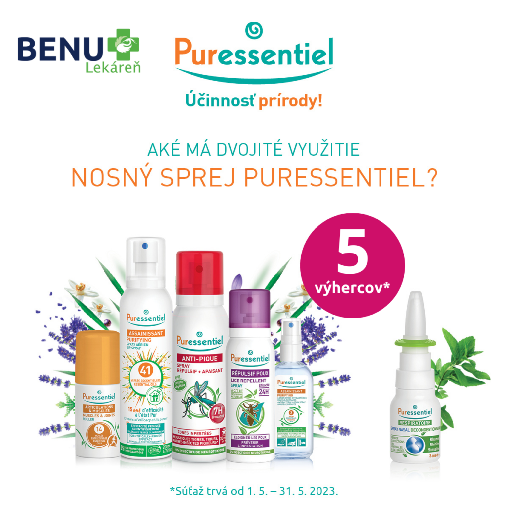 Súťaž o PURESSENTIEL Nosný sprej hypertonický s esenciálnymi olejmi 15 ml od Puressentiel