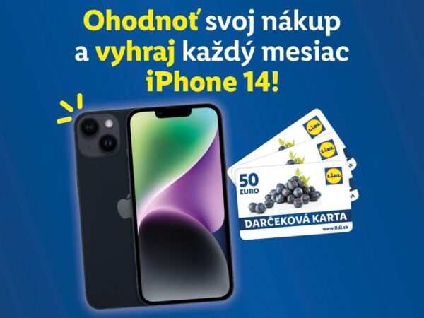 Vyhraj iPhone 14 alebo 10x darčekovú poukážku v hodnote 50€