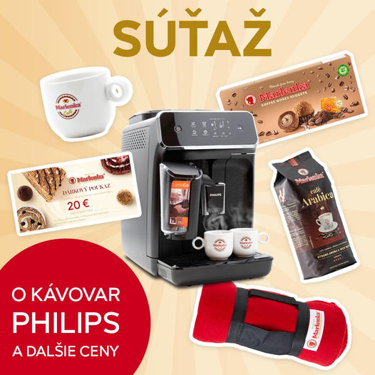 Súťaž o kávovar Philips EP2230 Espreso a produkty Marlenka