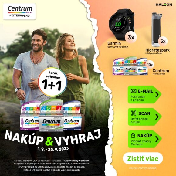Vyhrajte športové hodinky Garmin, inteligentnú fľašu alebo zásobu multivitamínov na celý rok