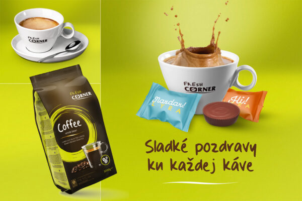 Súťaž o balenie Fresh Corner kávy, kávovú šálku a čokoládky Lyra