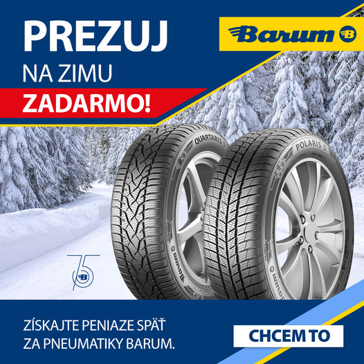 Vyhraj nové zimné alebo celoročné pneumatiky Barum
