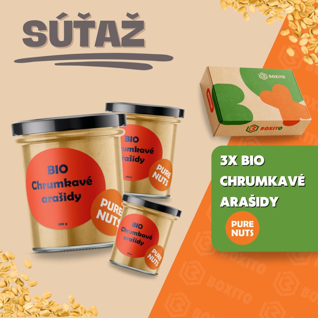Súťaž o 3 poháriky Pure Nuts BIO chrumkavé arašidy