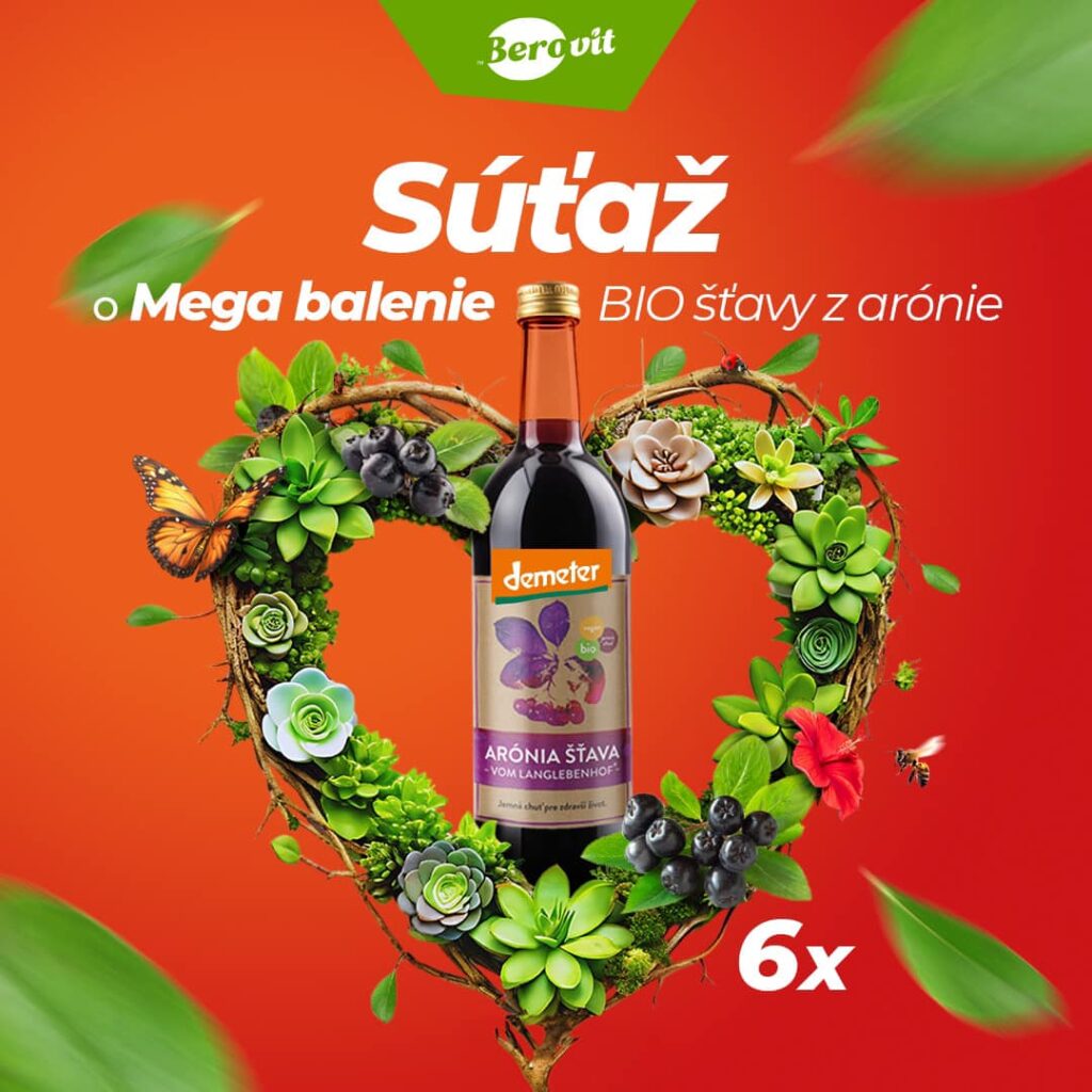 Súťaž o 6 fliaš 100 % BIO šťavy z arónie