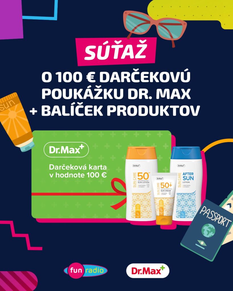 Súťaž o 100€ darčekovú poukážku do lekární Dr. Max