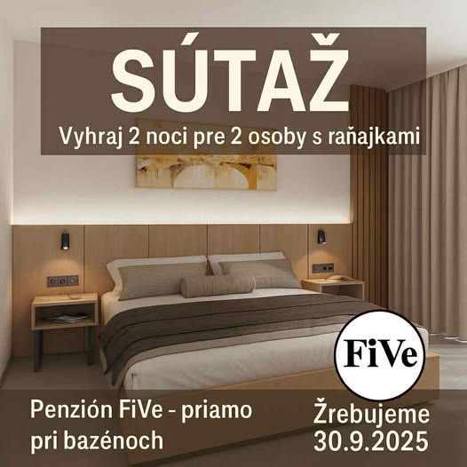 Súťaž o 2 noci pre 2 osoby v Penzióne FiVe s raňajkami