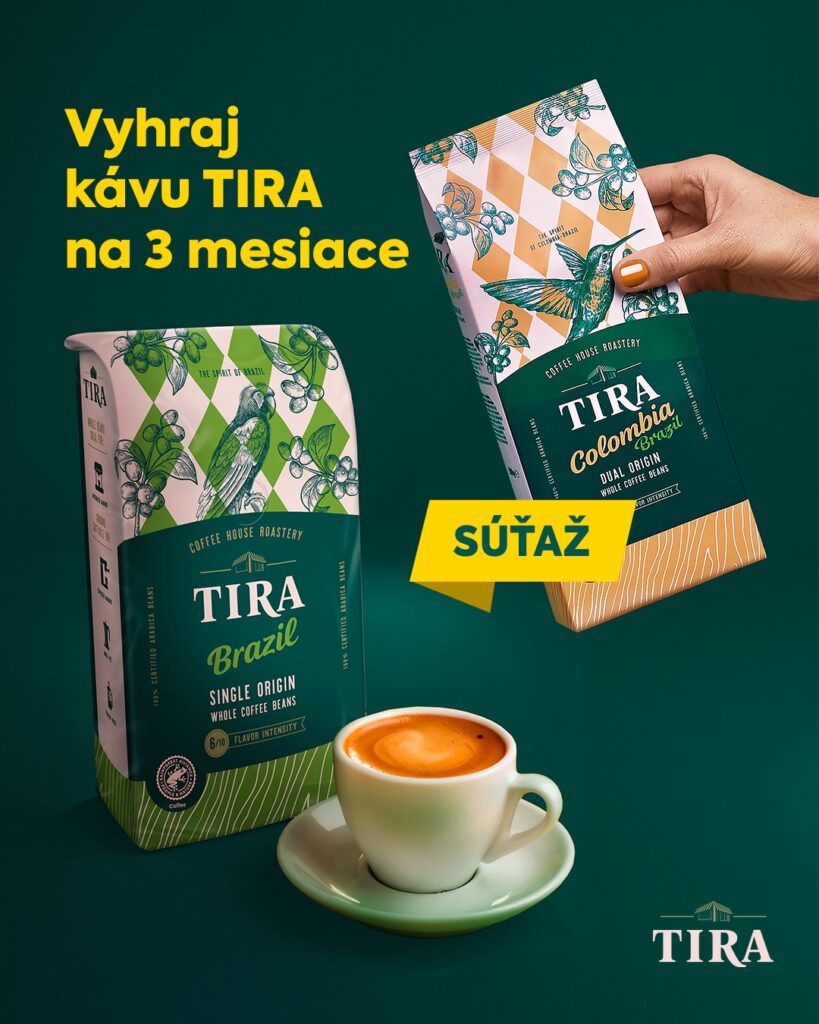 Súťaž o 3 mesačnú zásobu kávy značky Tira podľa vlastného výberu