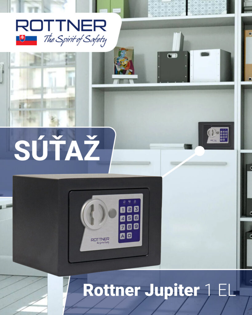 Súťaž o nábytkový elektronický sejf Rottner Jupiter 1 EL