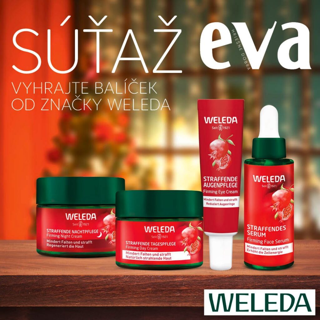 Súťaž o 5 balíčkov spevňujúcej starostlivosti Granátové jablko a Maca-peptidy od značky WELEDA v hodnote 99€